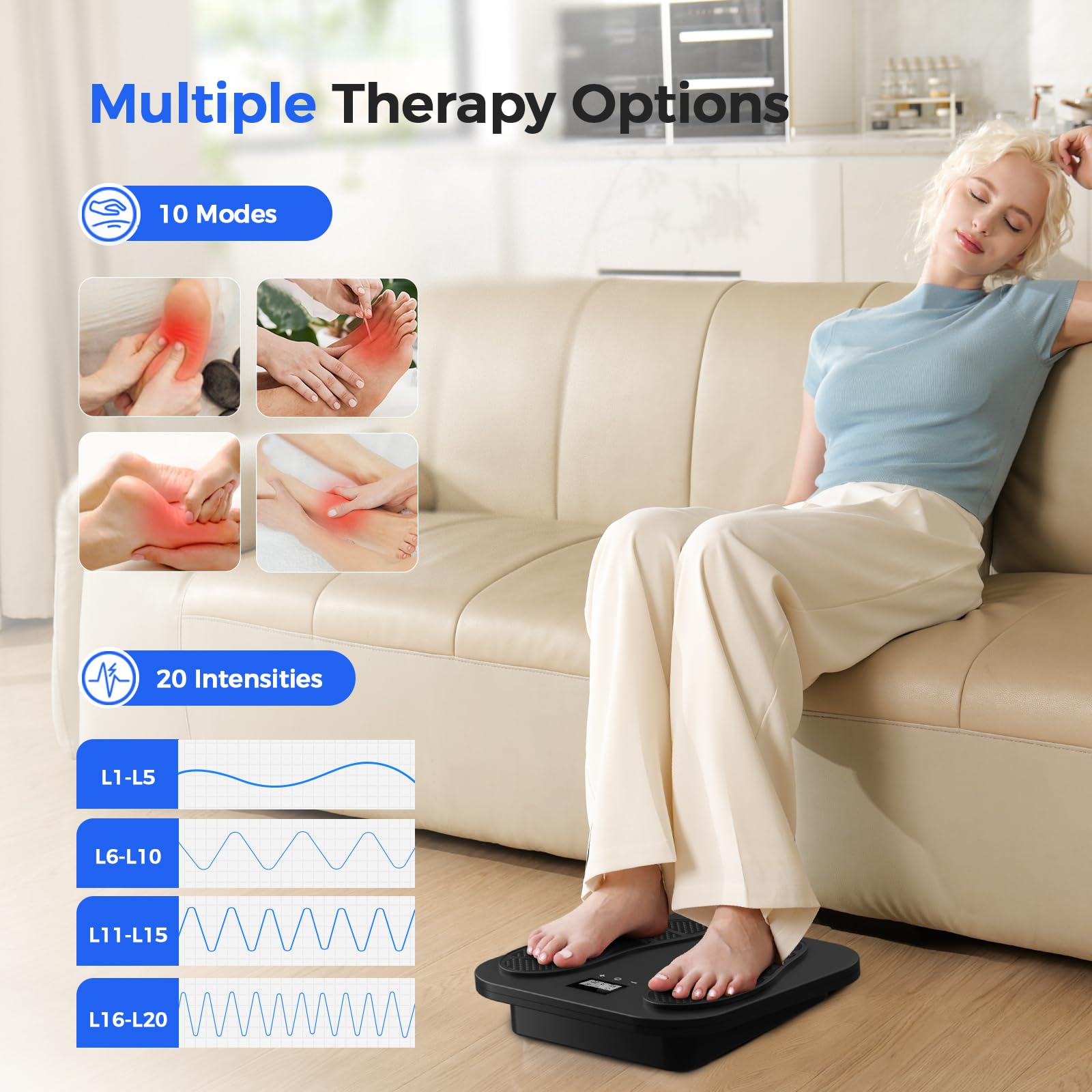 EaseZen foot massager with FDA Class II certification.