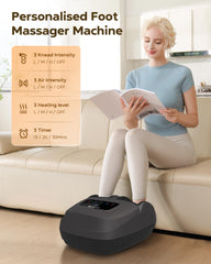 EaseZen foot massager heat function delivering targeted warmth to feet and instep.