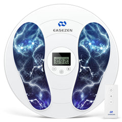 EaseZen Foot Massager with remote and main unit for simple at-home therapy sessions.