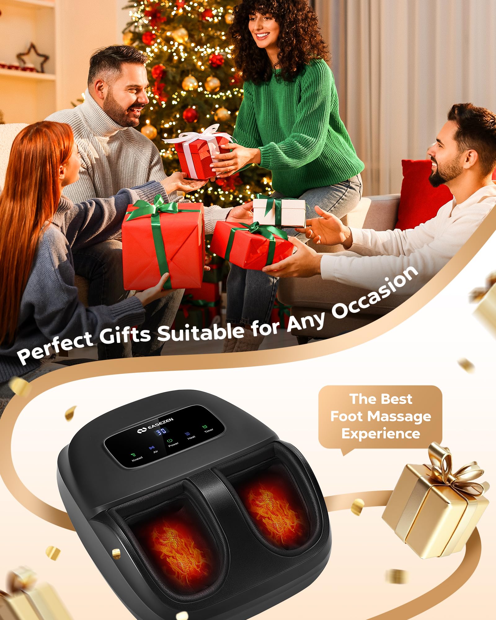EaseZen foot massager comes with a 1-year warranty for peace of mind.