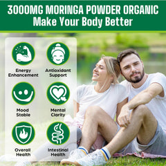Easinloty Moringa Powder green shake morning close-up for smoothie boost