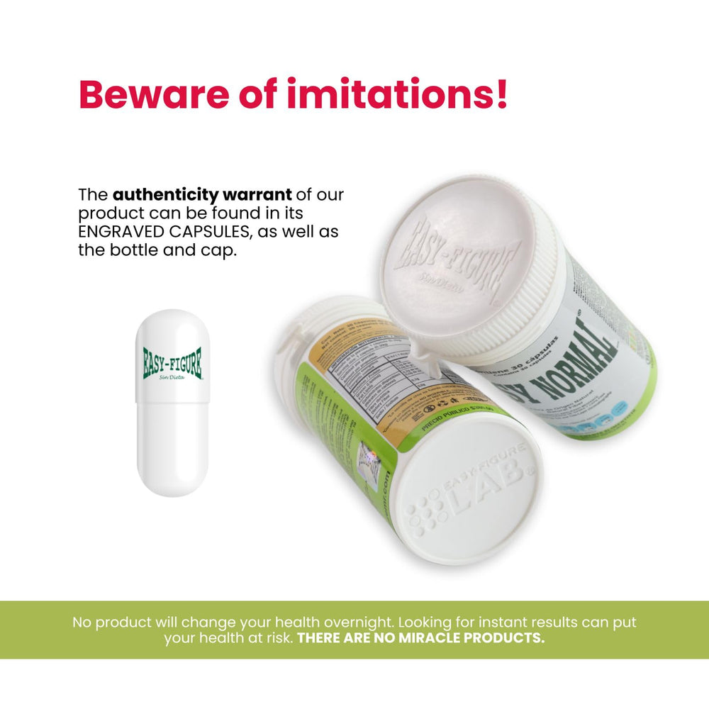 Easy Normal packaging with 60 capsules on shelf from Easy Figure, highlighting natural fiber formula.