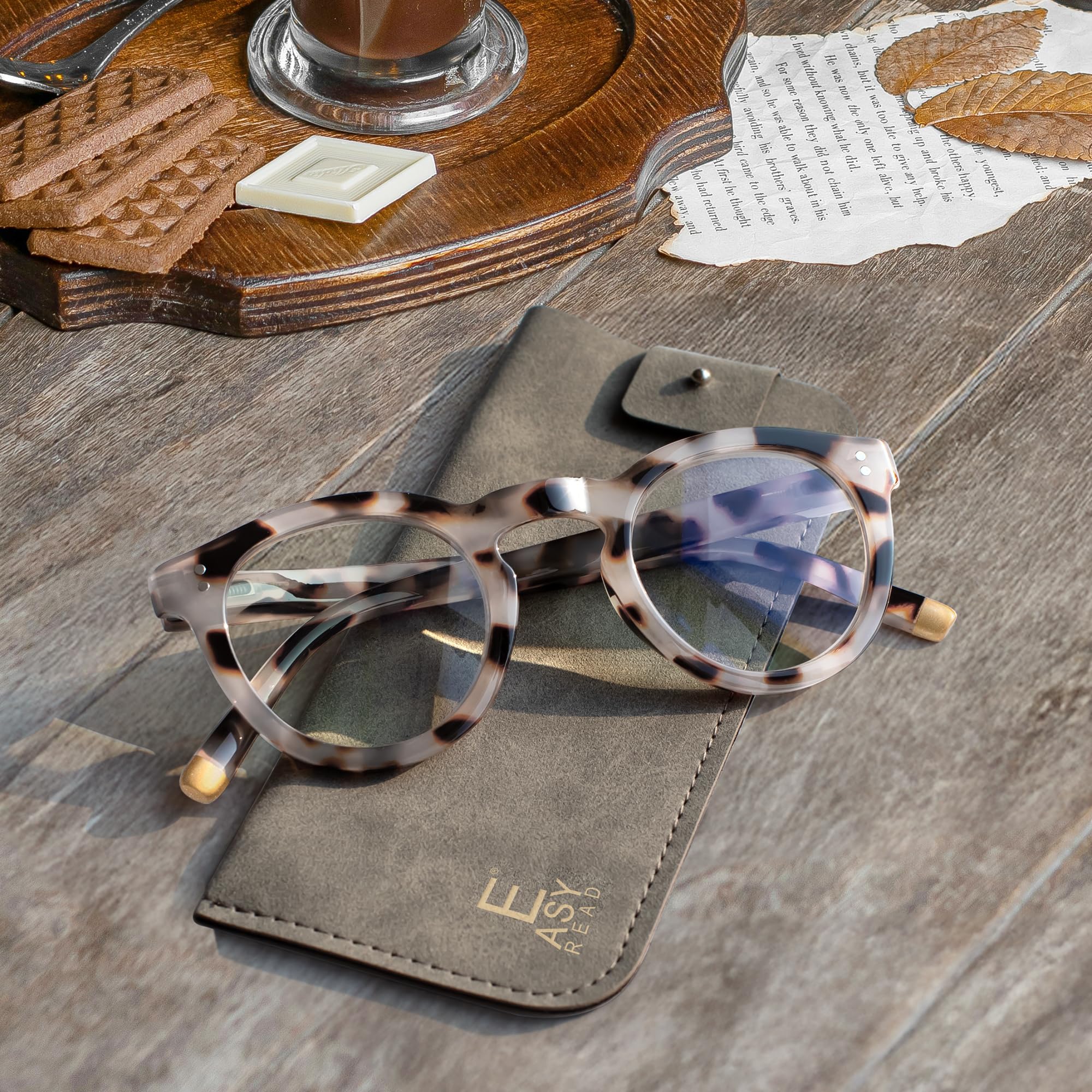 Front view shows vintage-inspired design with grey demi finish and subtle branding.