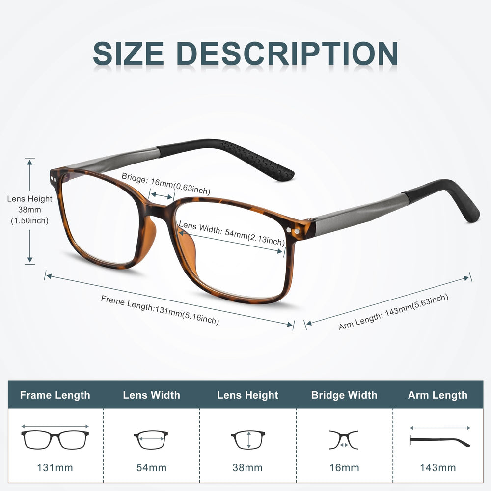 EASY READ tortoise gradient frame adds stylish versatility.