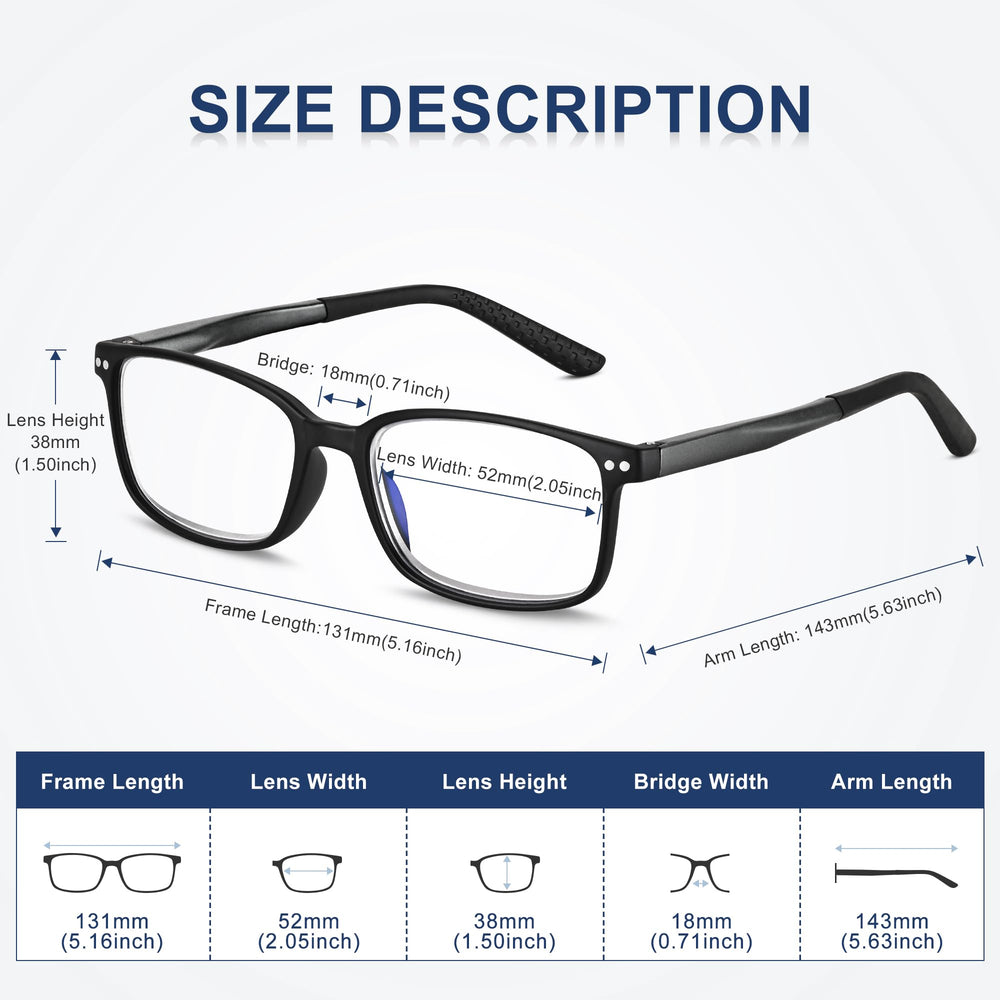 Easy Read TR90 progressive readers case and cleaning cloth included.