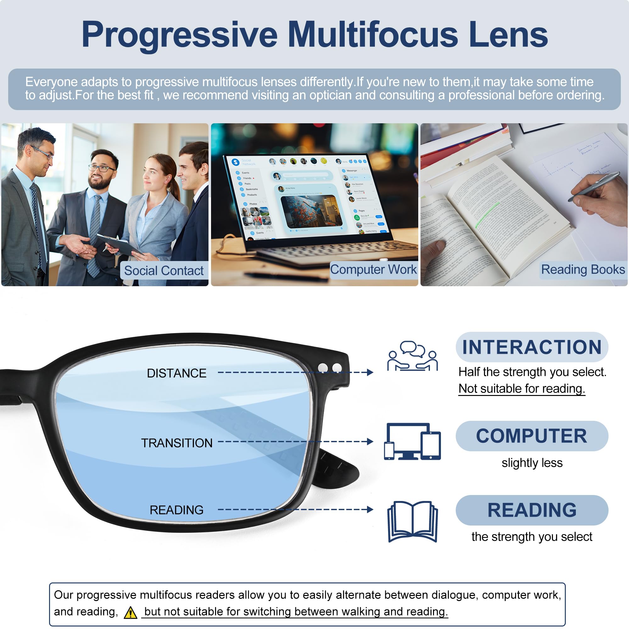 Temple detail of Easy Read TR90 progressive glasses, durable and adjustable