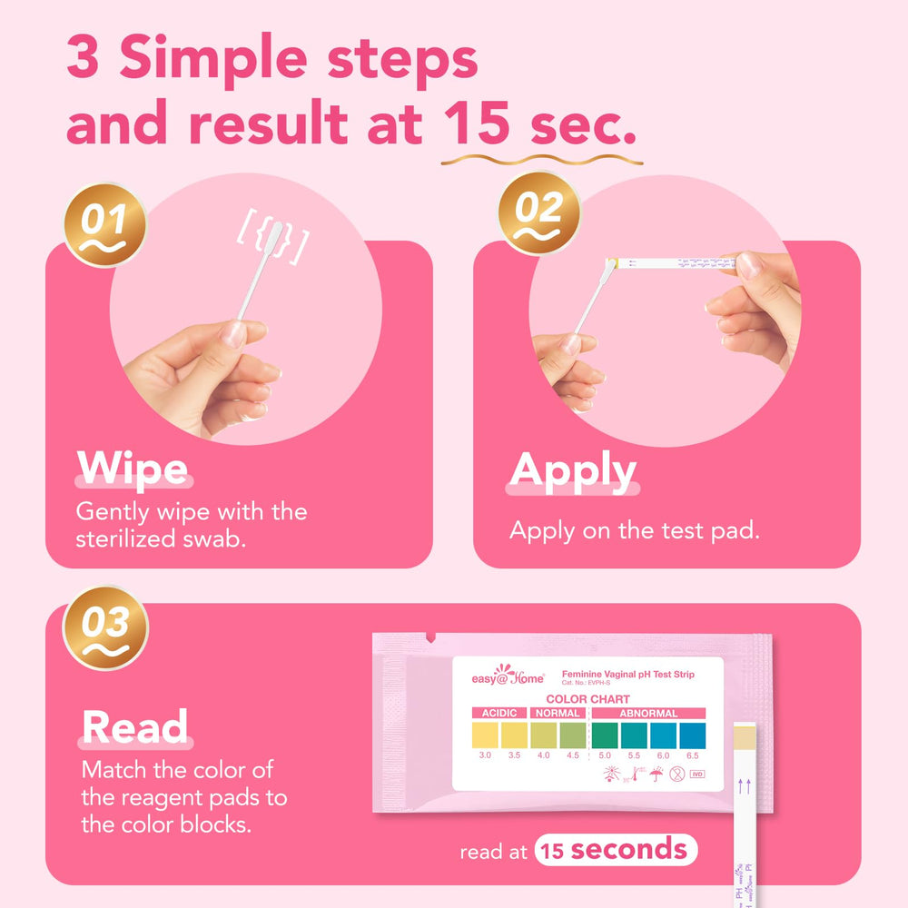 Easy@Home pH test color chart for quick, visual pH comparison