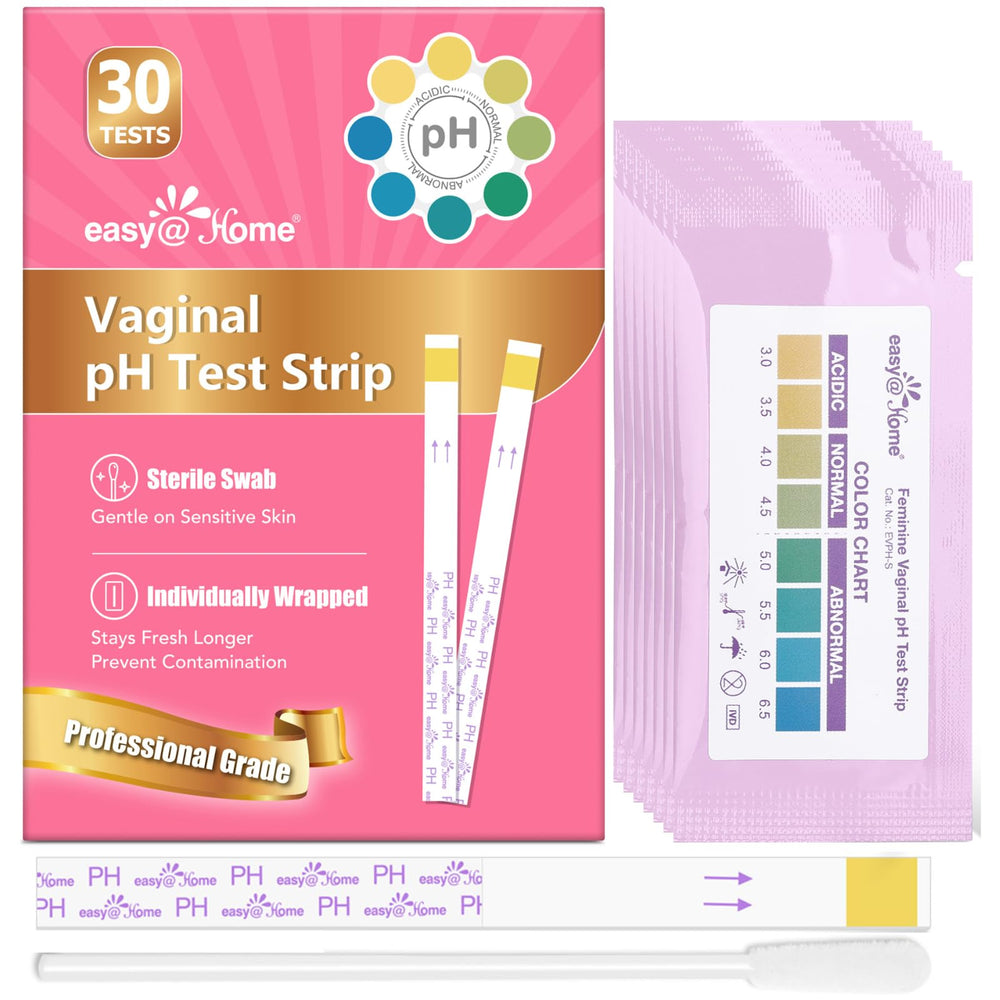 Easy@Home vaginal pH test 30-strip pack for at-home monitoring