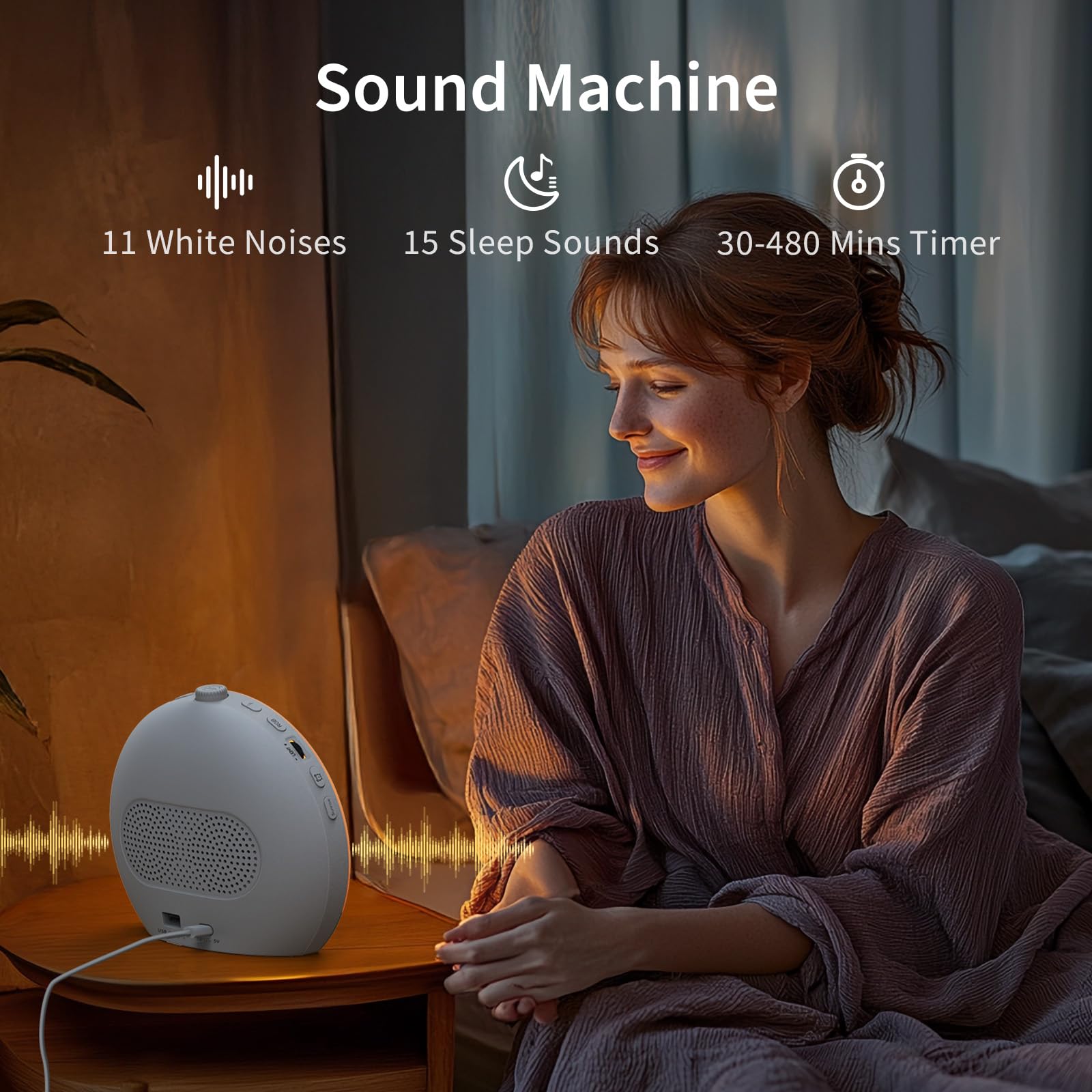 EasyERA Sunrise Alarm Clock featuring 26 soothing sounds for restful options.