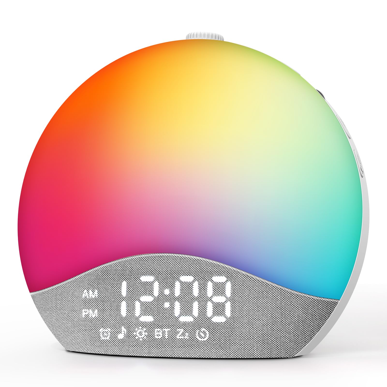EasyERA Sunrise Alarm Clock front view with glowing display for gentle mornings.
