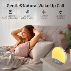 EasyERA Sunrise Alarm Clock night light with 17 colors for cozy evenings.