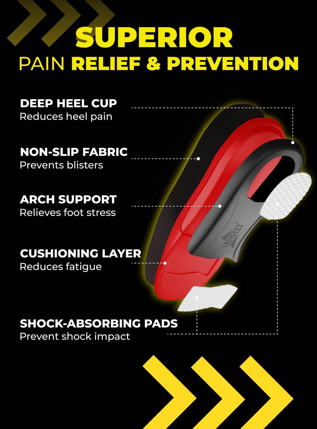 EASYFEET breathable materials keep feet dry and fresh.