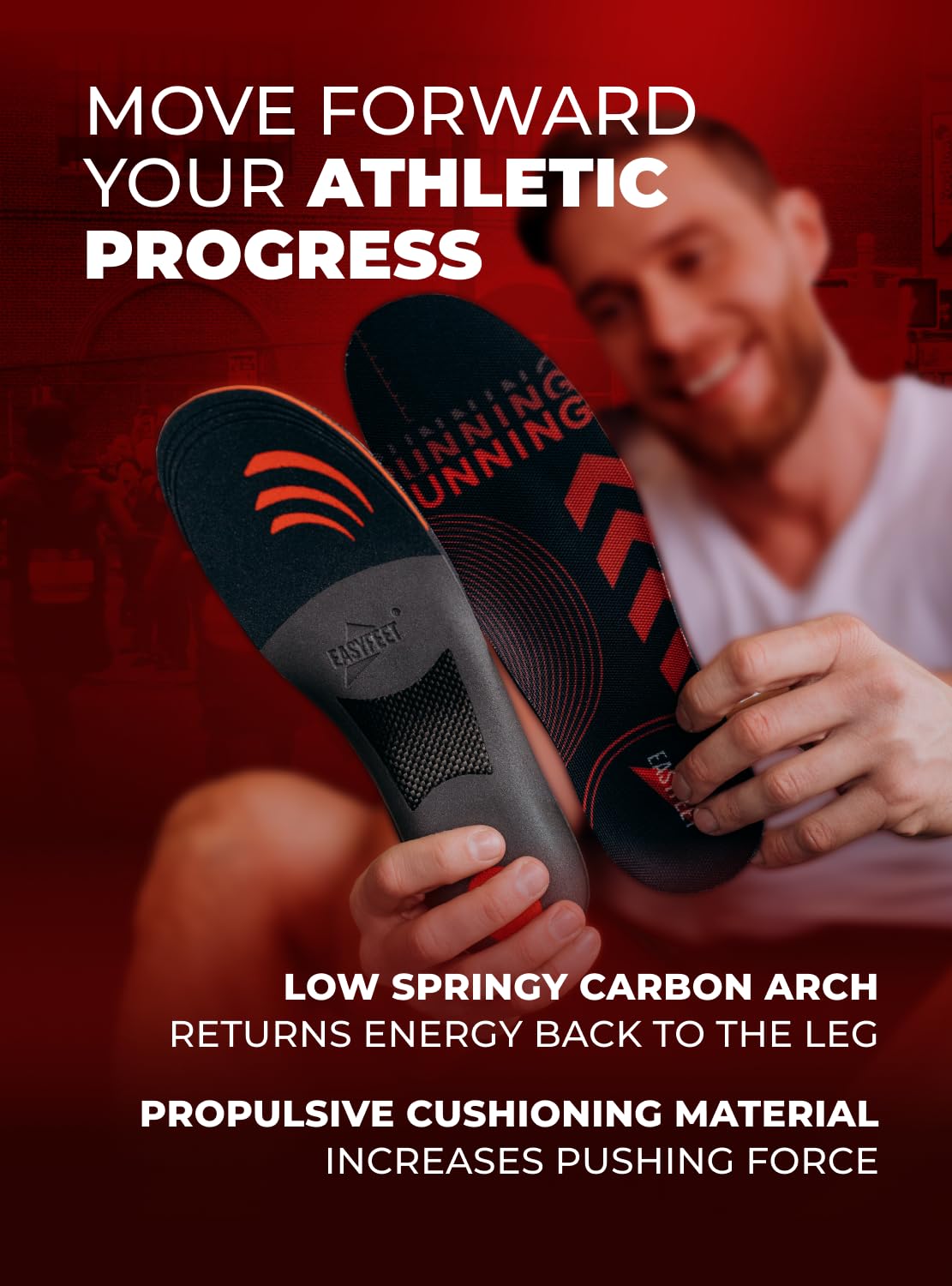 EASYFEET Kinergy energy-return technology boosts propulsion for workouts