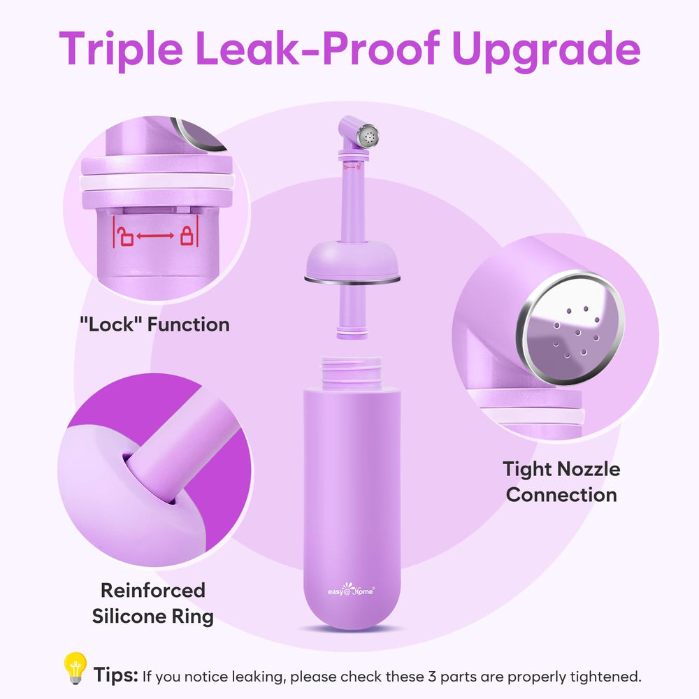 Easy@Home pink lock-cap with dust-proof seal ensures hygiene during travel.