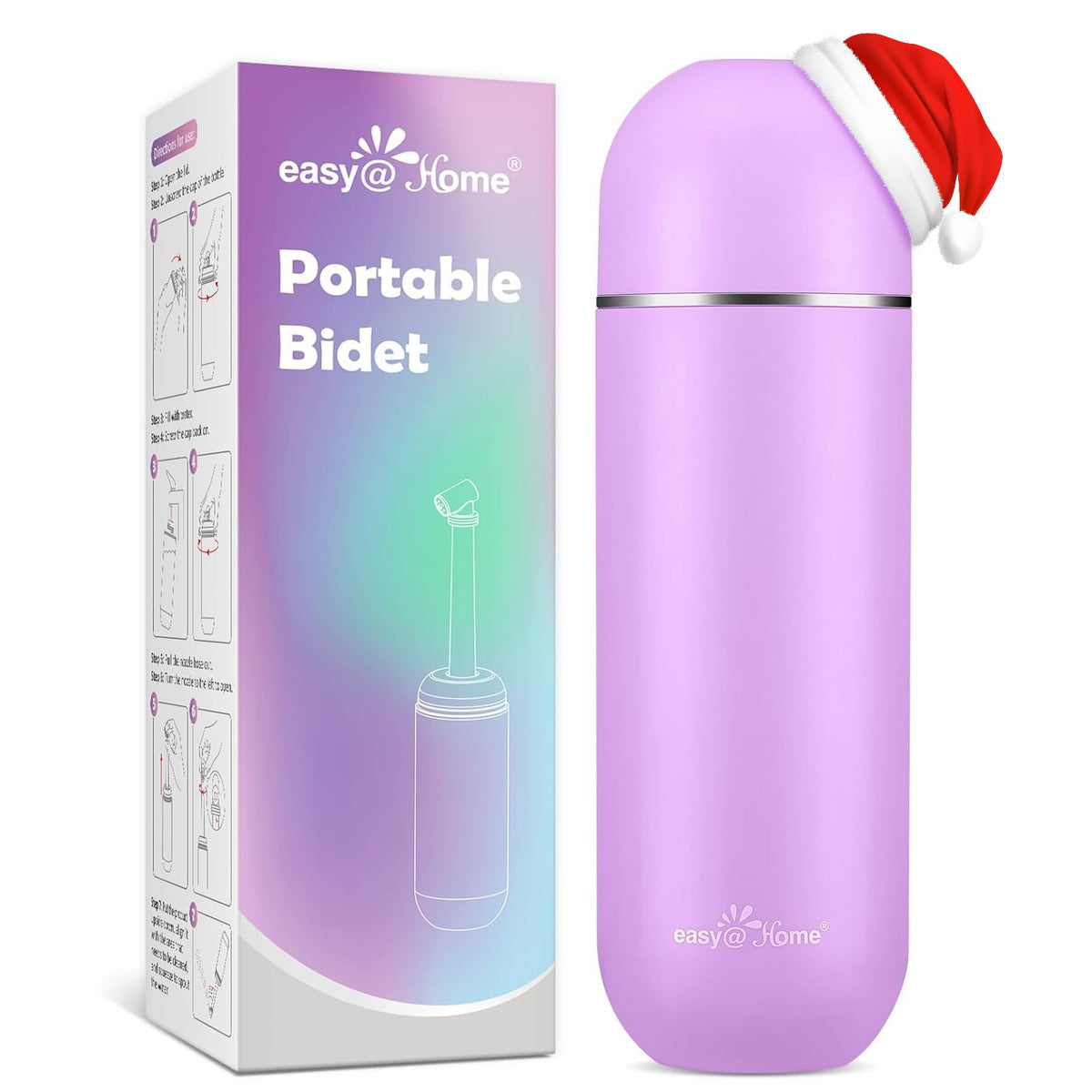 Easy@Home portable pink bidet front view highlighting on-the-go cleansing.