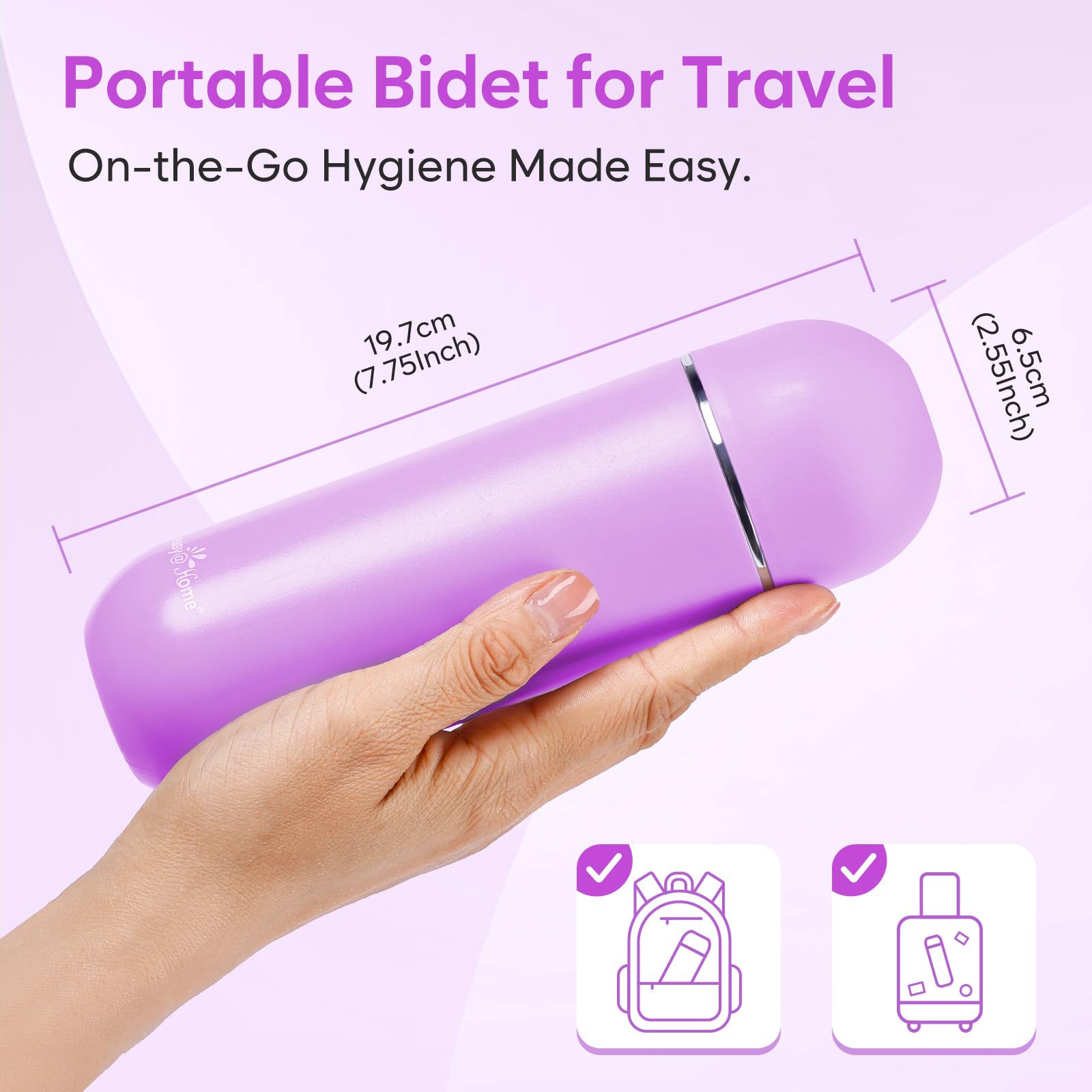 Easy@Home waterproof travel bag included for mess-free trips.