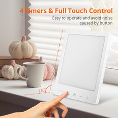EasyHome Light Therapy Lamp timer panel displays 15/30/45/60 minute presets.