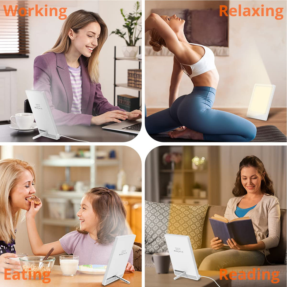EasyHome Light Therapy Lamp ultra-thin portable frame fits any space.