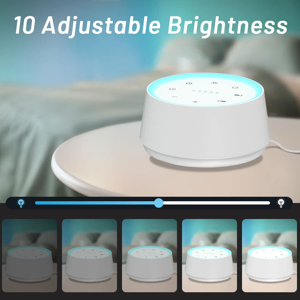 EasyHome Sleep Sound Machine displaying 5 timers for customized sleep routines.