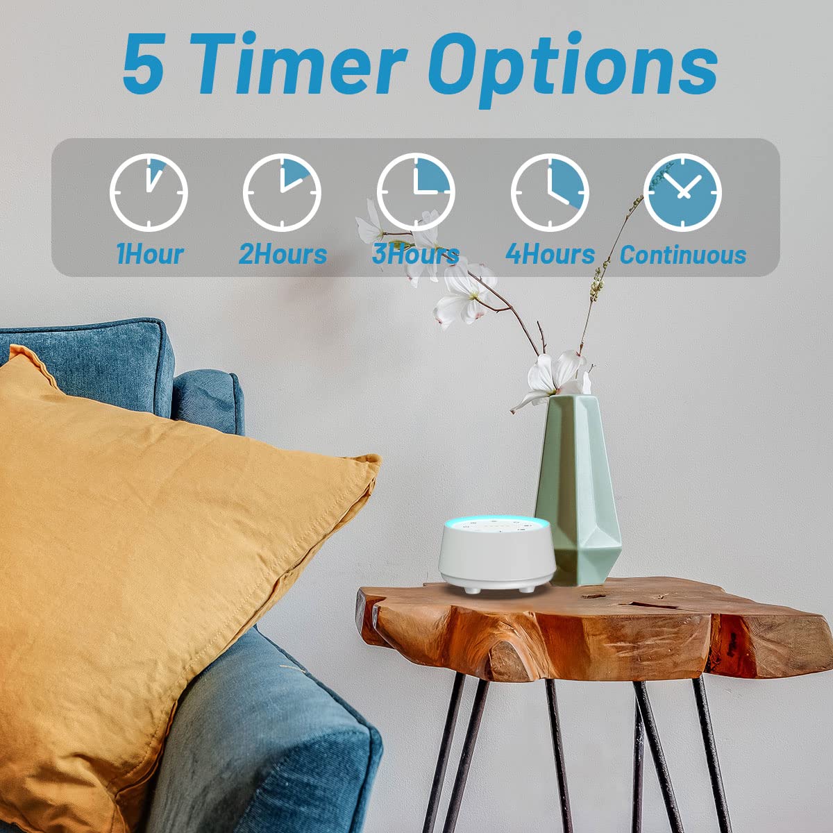 EasyHome Sleep Sound Machine memory function saves preferred settings for quick reuse.