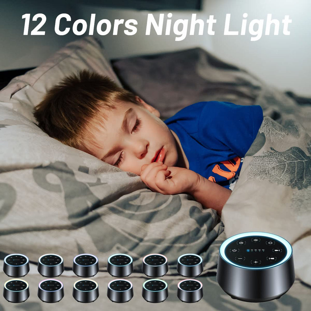 Soft glow from 12 night light colors to set a calm ambiance
