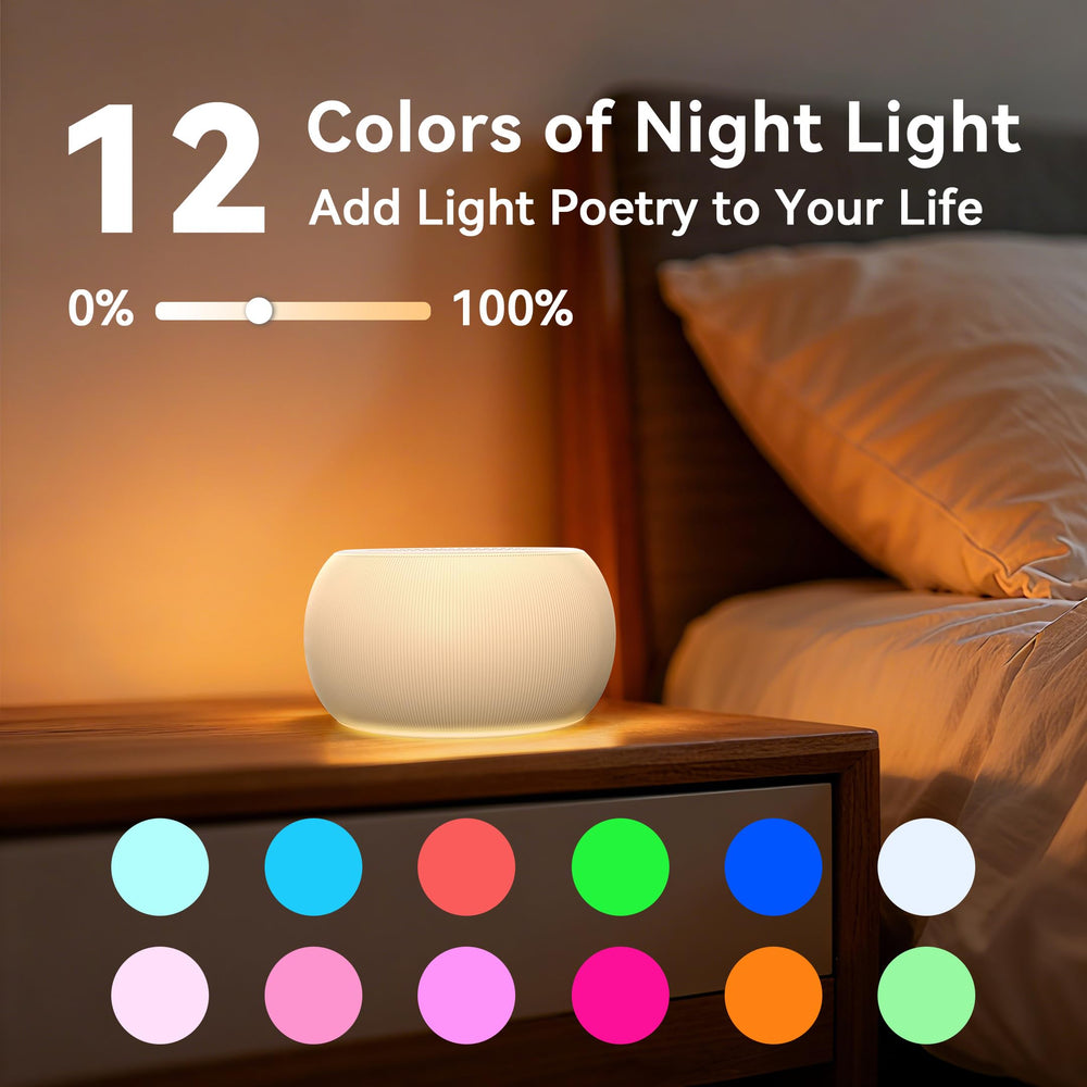 Easysleep 12 night light colors create a gentle, mood-friendly glow at night.