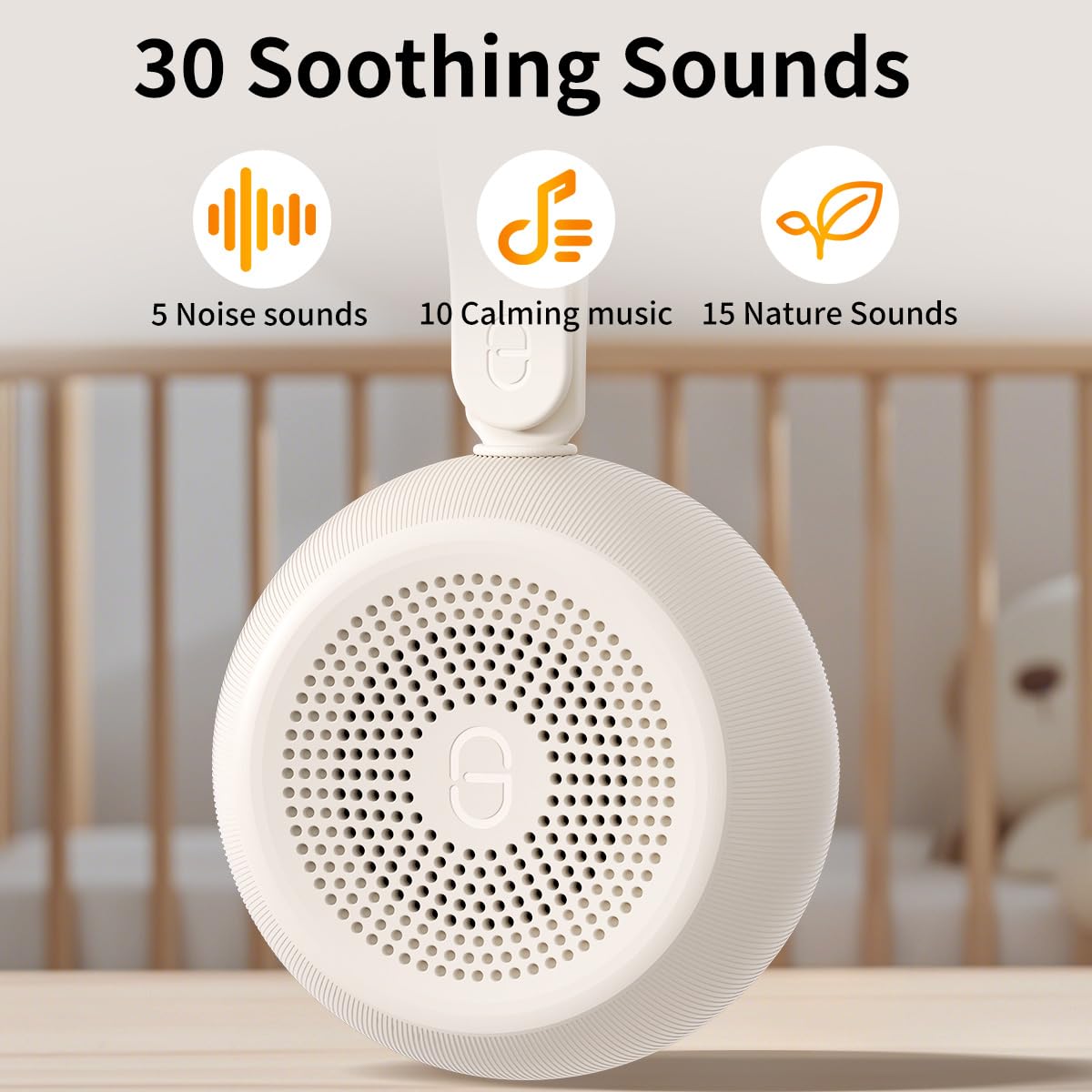 Easysleep 30 soothing sounds provide varied options for relaxation and sleep.