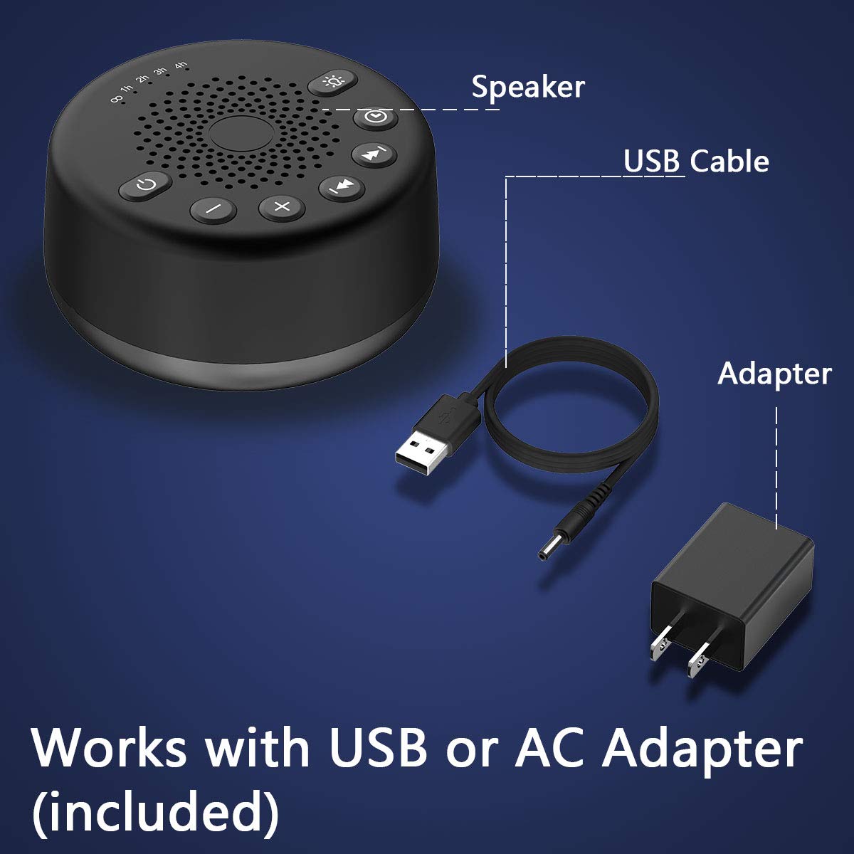 Easysleep powered by AC or USB for versatile setup.