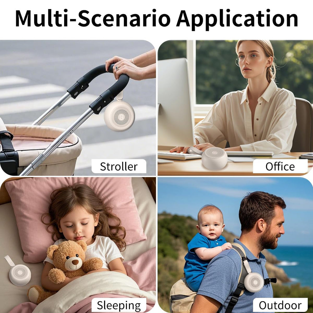 Easysleep travel-ready sleep aid fits on nightstands or desks.