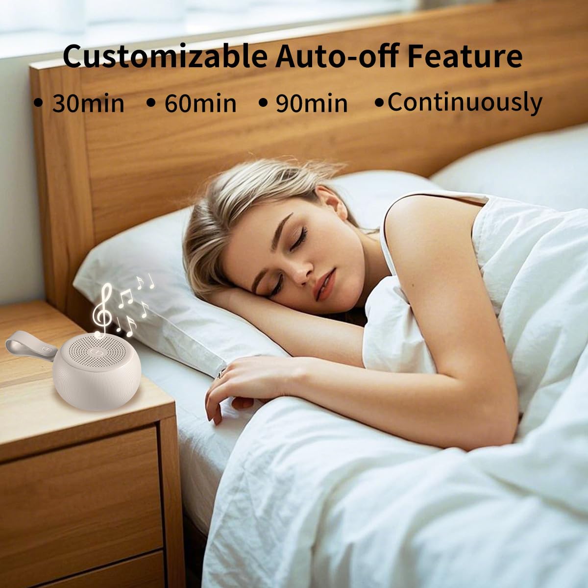 Easysleep rechargeable battery enables long playback away from outlets.