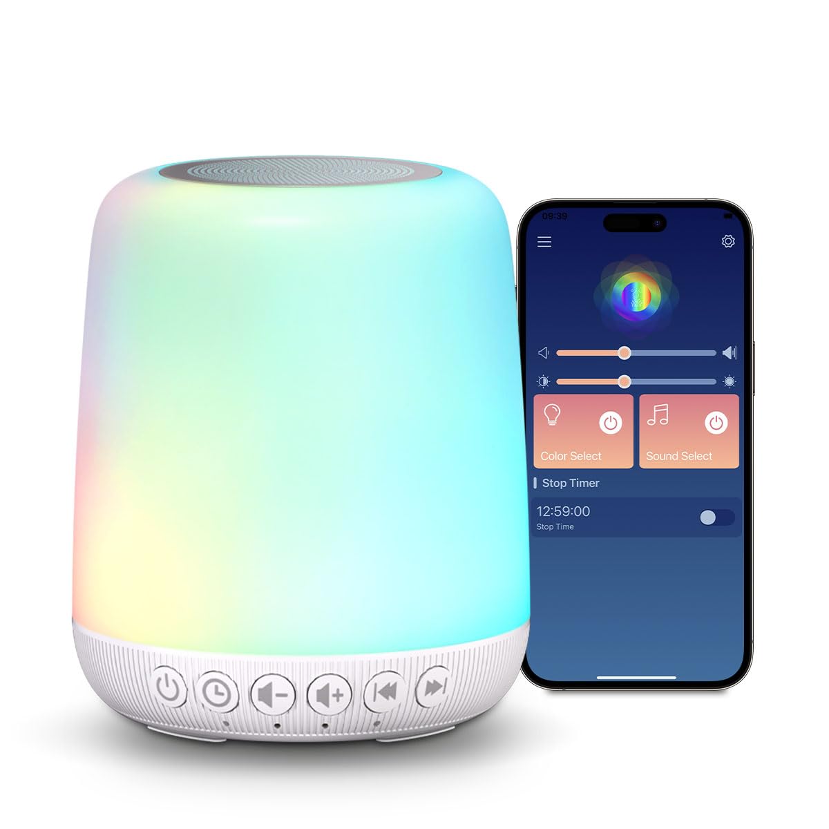 Easysleep white noise sound machine with 30 soothing sounds for restful sleep