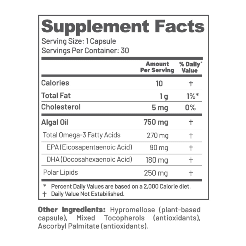 EAT INTACT vegan omega-3 packaging with quality testing badge