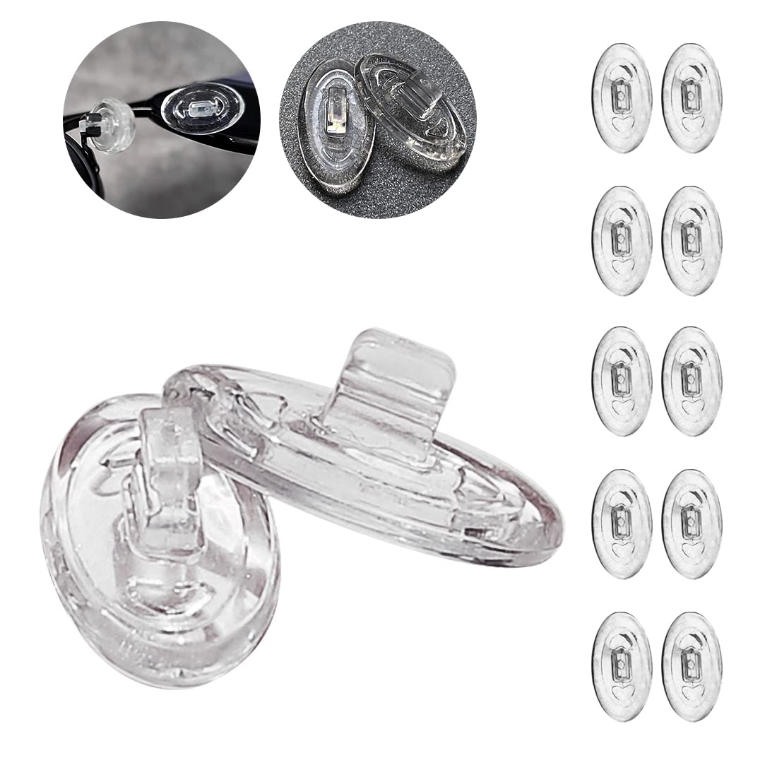 Eazean replacement nose pads for Oakley A Wire, clear silicone for comfortable wear.