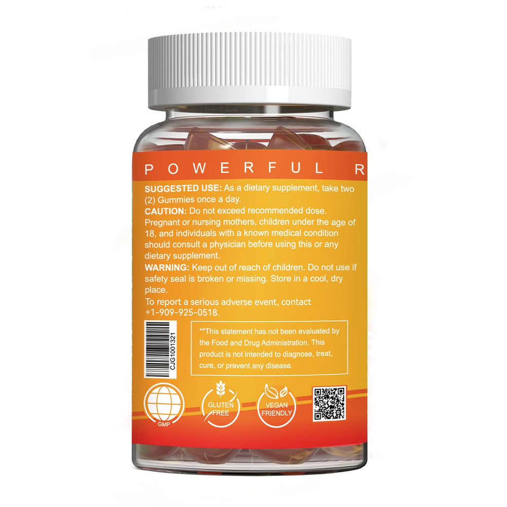 EAZGOO gummies being poured from bottle into hand for easy serving.