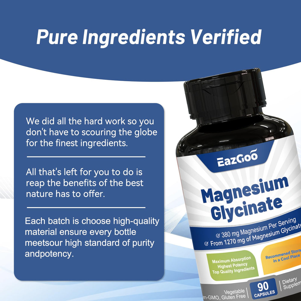 Bottle back displaying quality testing and product integrity details from EAZGOO.