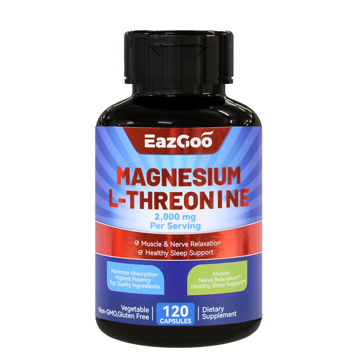 EAZGOO Magnesium L-Threonine 2000mg bottle ready for daily supplementation.