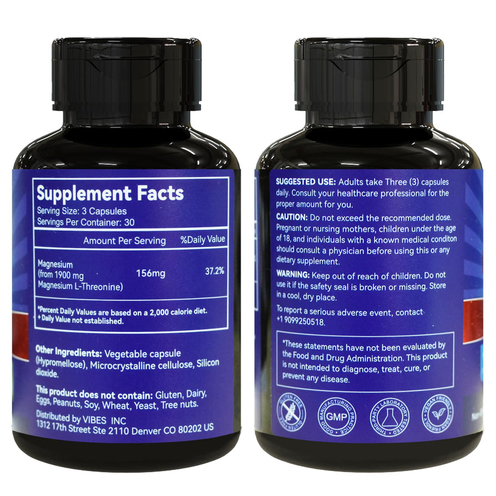 EAZGOO magnesium L-Threonine capsules on a table indicating a convenient 30-day daily routine.
