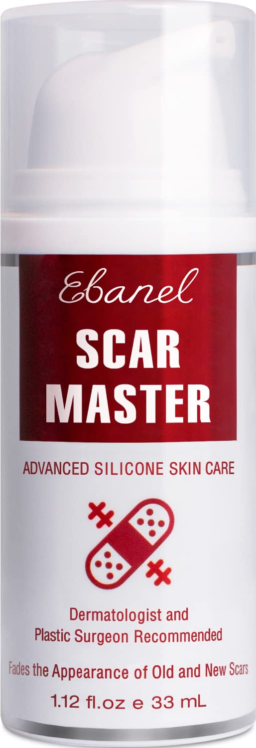 Ebanel silicone scar gel bottle pour shows easy dispensing and quick absorption
