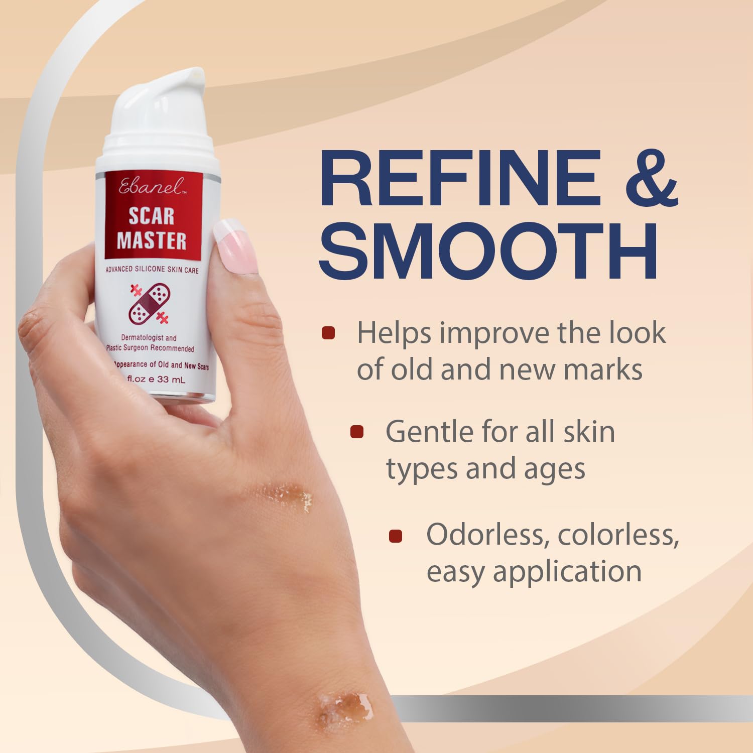 Ebanel formula with onion extract nourishes around scars