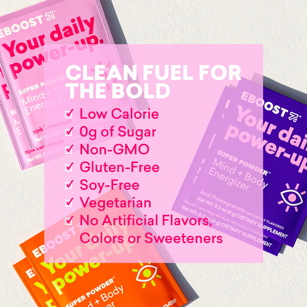 EBOOST post-workout setup for pre- or post-workout energy and focus
