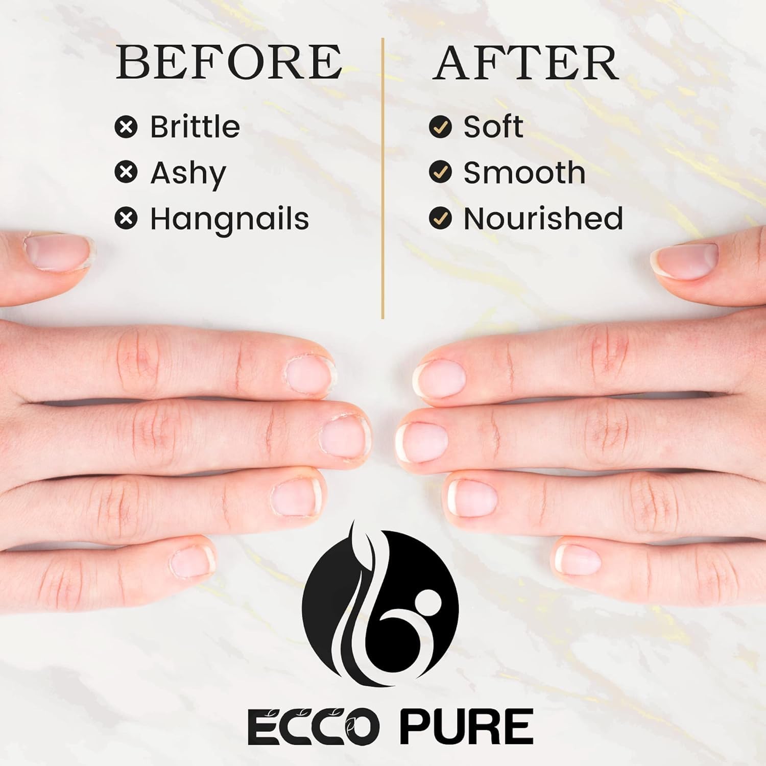 ECCO PURE Cuticle Oil suitable for routine nail health and cuticle maintenance.