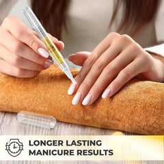 ECCO PURE Cuticle Oil applied on nails and cuticles for gentle daily care.