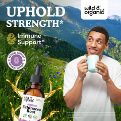 Wild & Organic echinacea root liquid extract ready for daily use