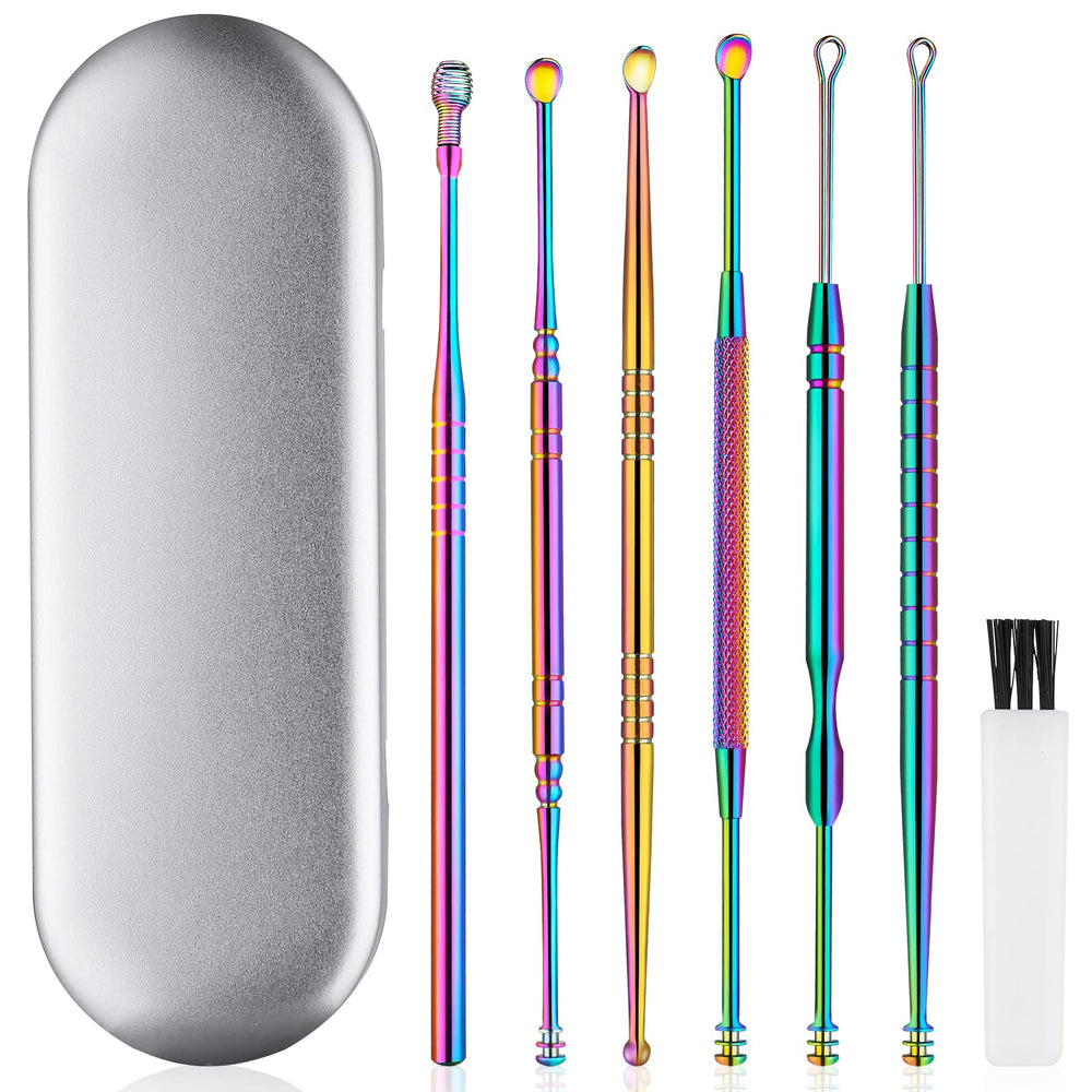 ECKXCH ear cleaning kit with six titanium tools for safe at-home ear care.