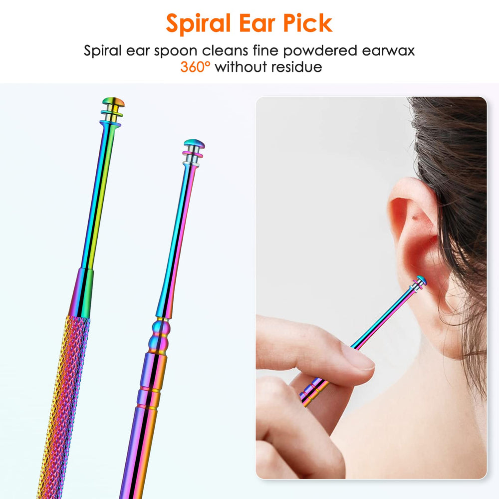 ECKXCH precision ear picks with rounded tips for safer cleaning.