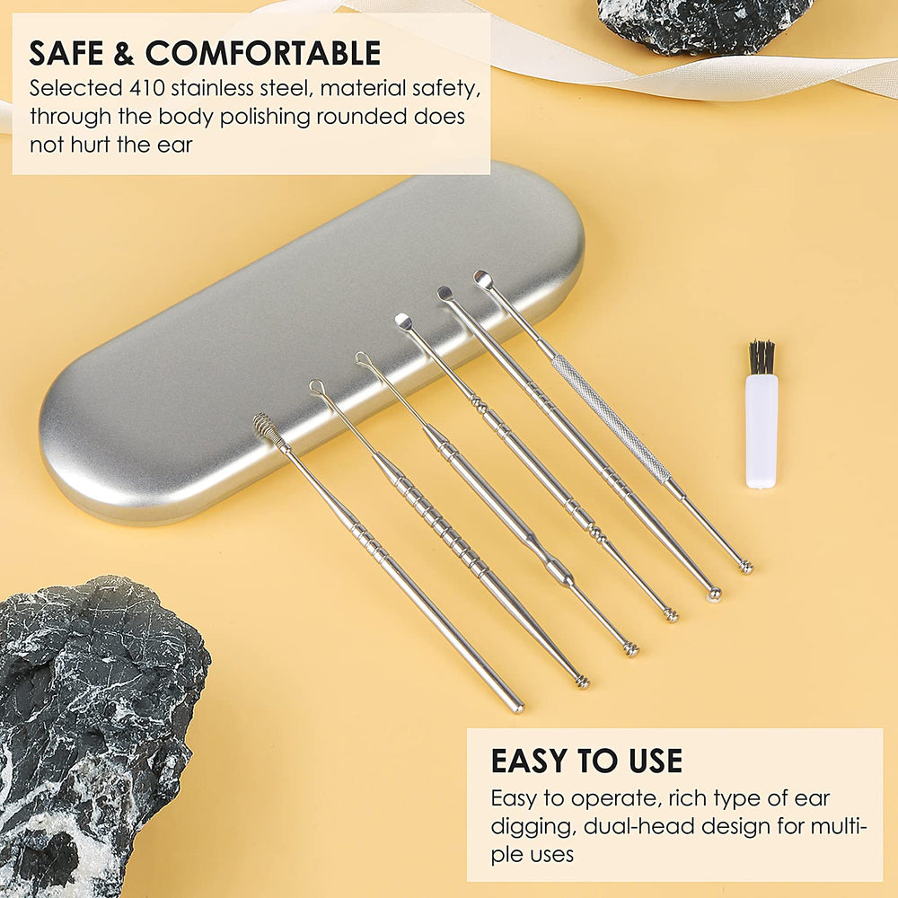 ECKXCH six-ear-cleaning-tools array: versatile components for daily ear care.