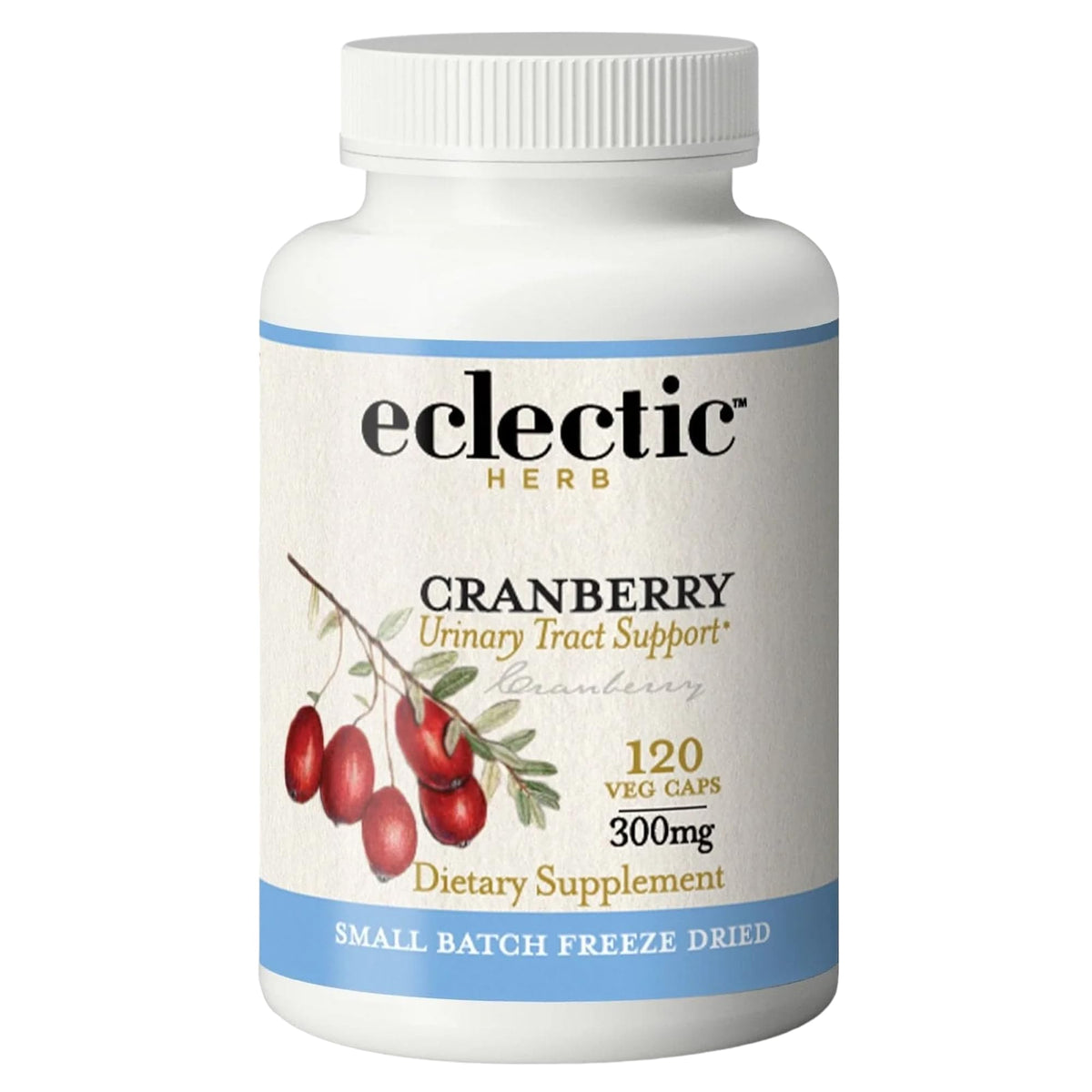 Eclectic Institute Cranberry capsules bottle—premium urinary support on the go.