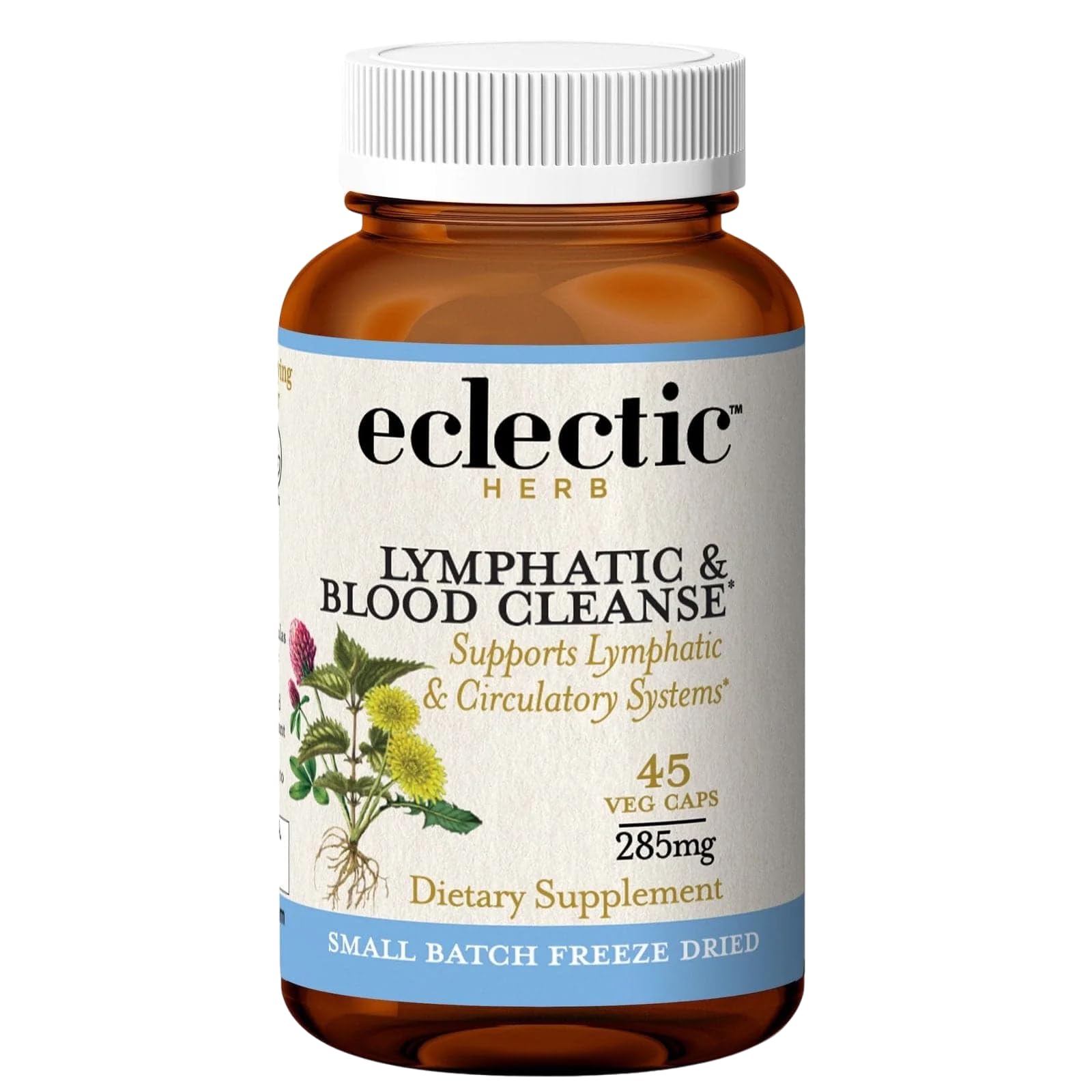 Eclectic Institute Eclectic Herb Lymph & Blood Cleanse bottle promotes detox support and skin clarity.