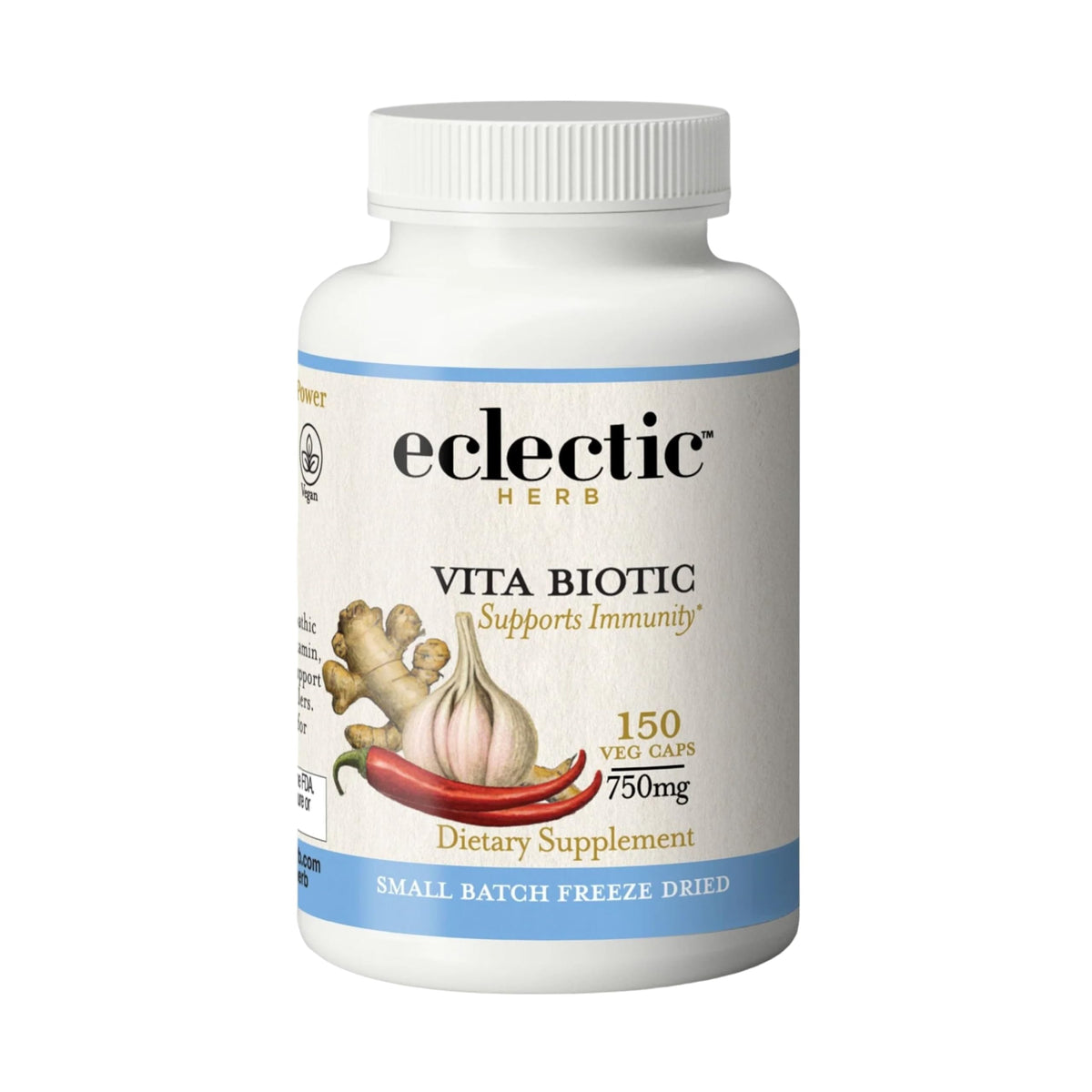 Eclectic Herb Vitabiotic bottle with capsules for daily immune support