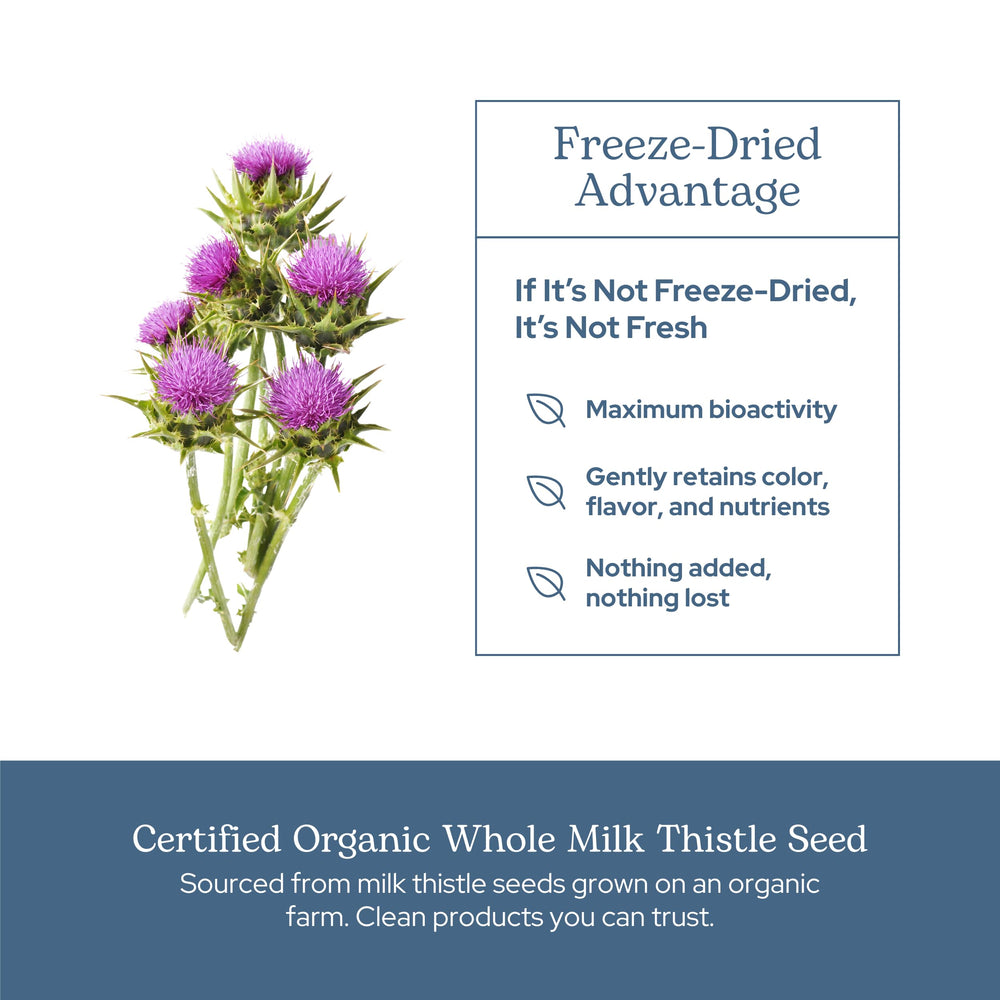 Eclectic Institute Milk Thistle label shows 600 mg per capsule.